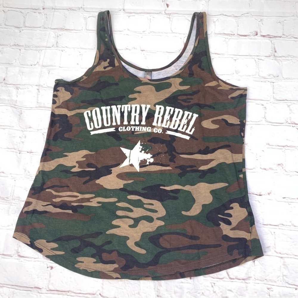 Country Rebel Camouflage Tank Top Womens size Medium